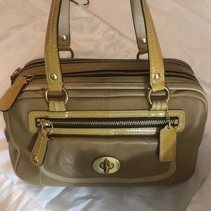 Coach Bonnie Carryall Leather Satchel Bag, Camel & Sand!!